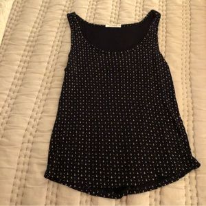 Navy Blue Tank Top with White Anchor Print